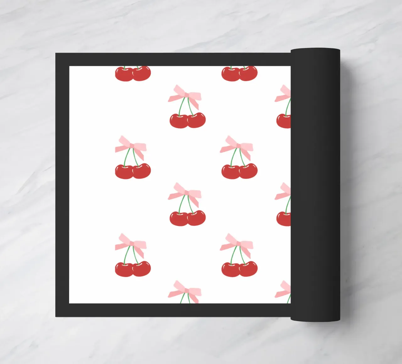 Red Cherry Bow Print Coquette zerbino da pdigitalprints