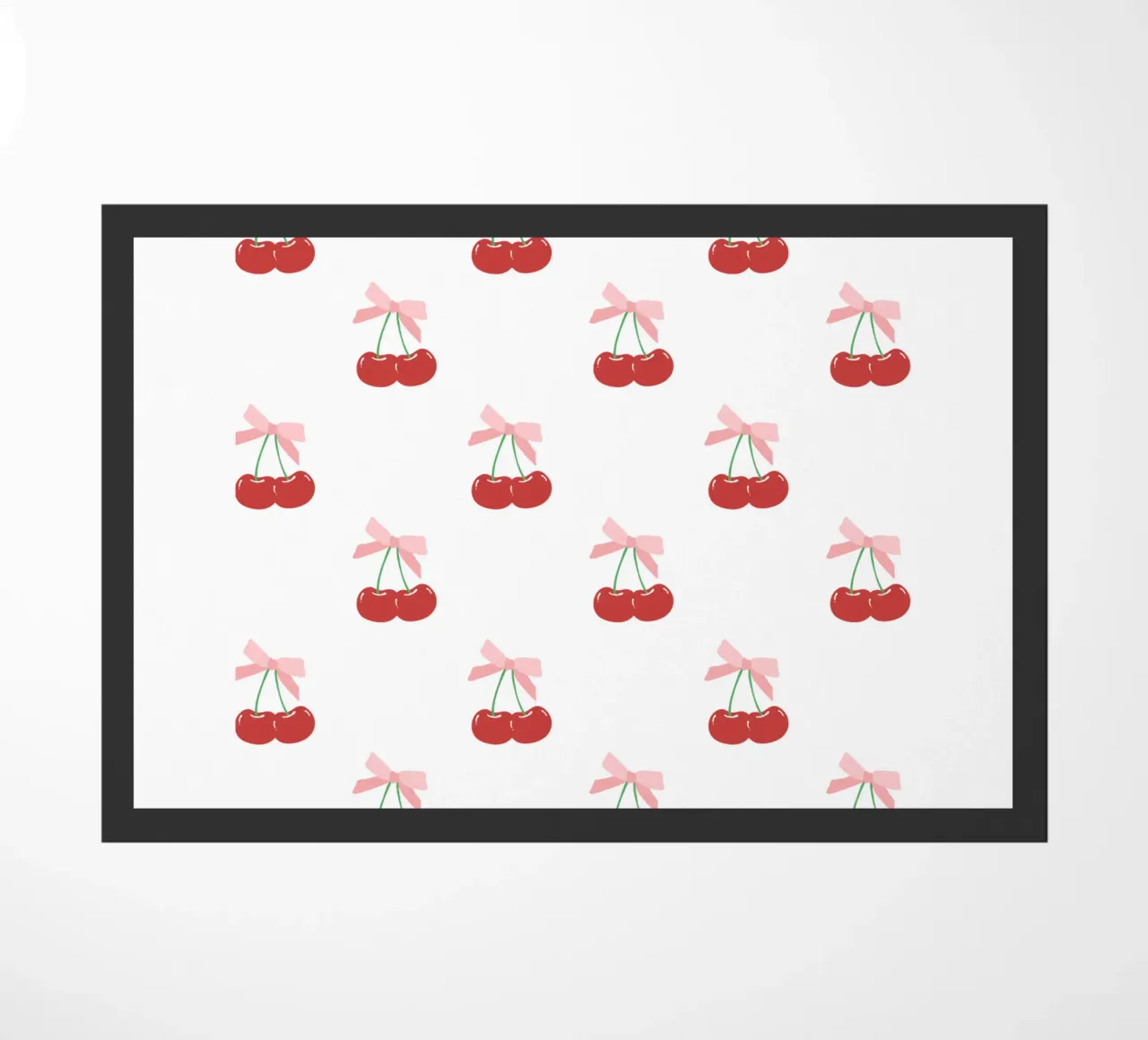Red Cherry Bow Print Coquette zerbino da pdigitalprints