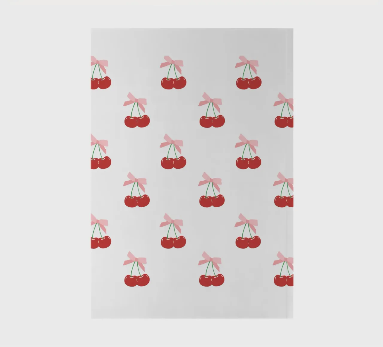 Red Cherry Bow Print Coquette notebook by pdigitalprints