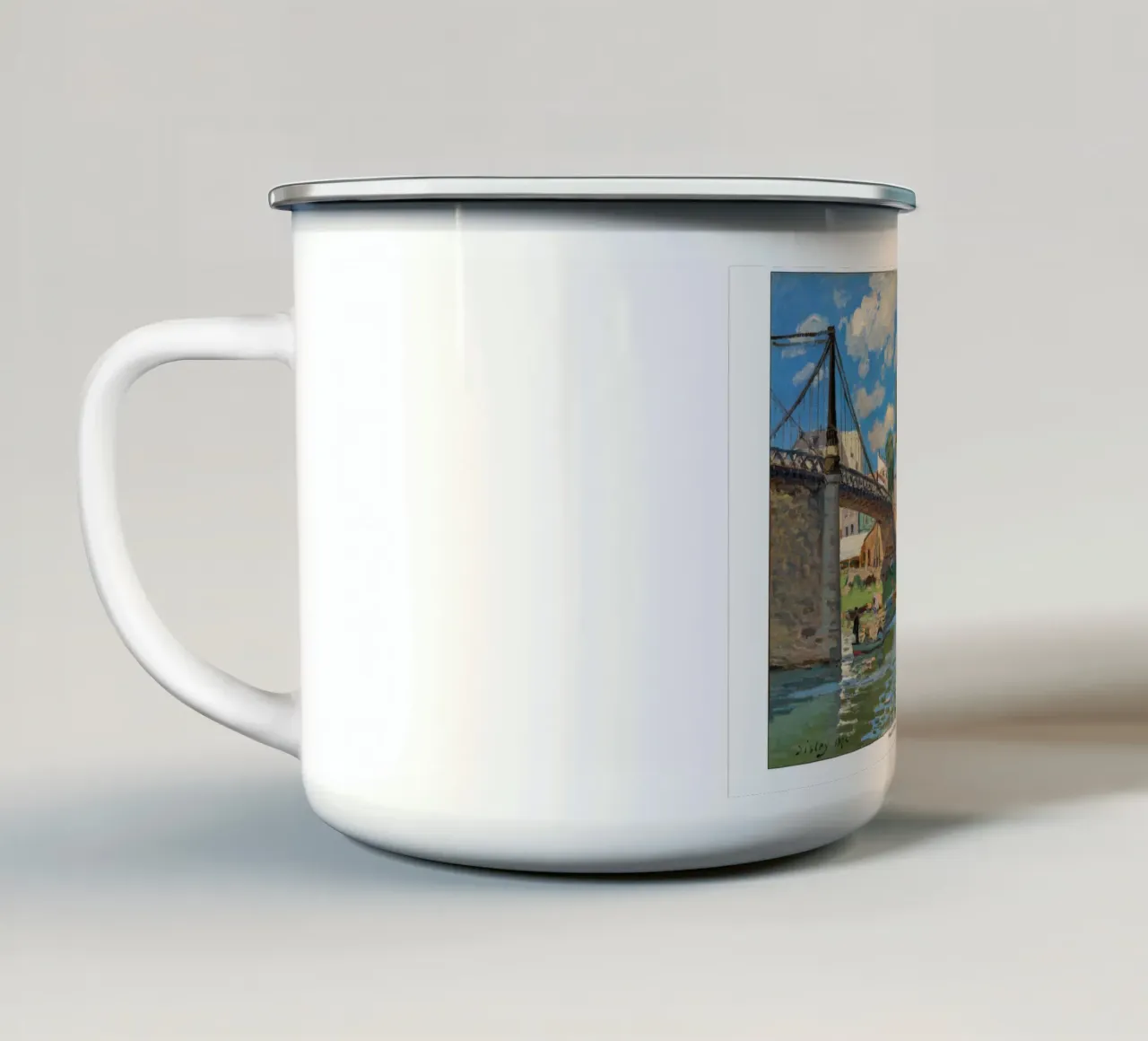 Il castello mobile di Howl in una scena impressionista tazza in smalto da Mashtup