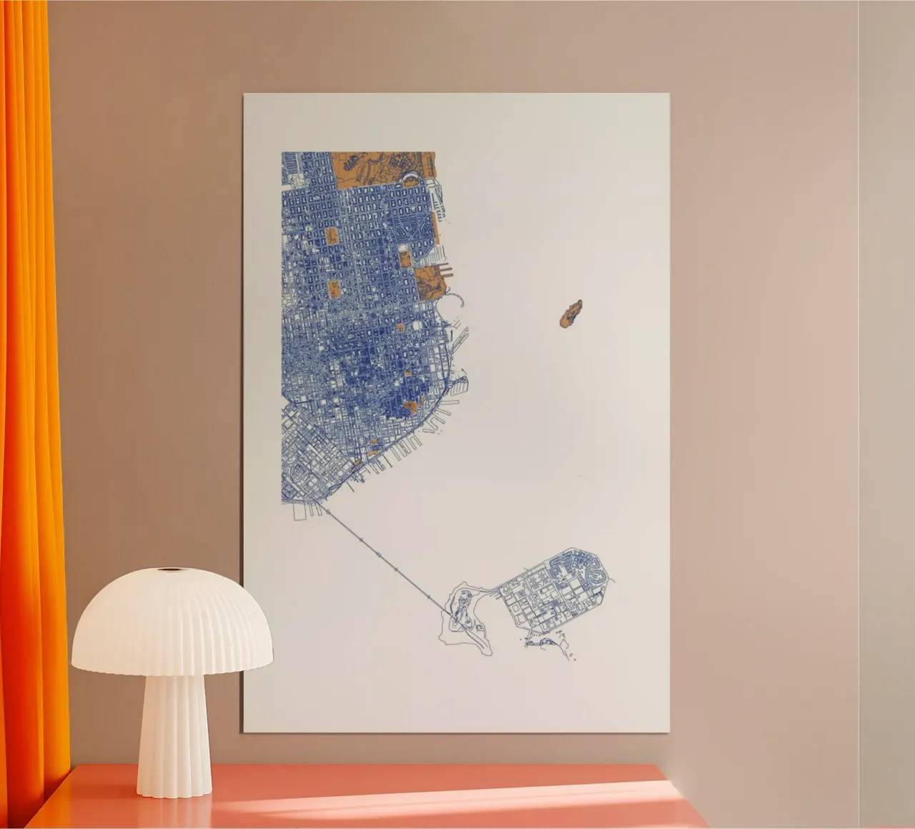 San Francisco poster con telaio in alluminio da Mattygug