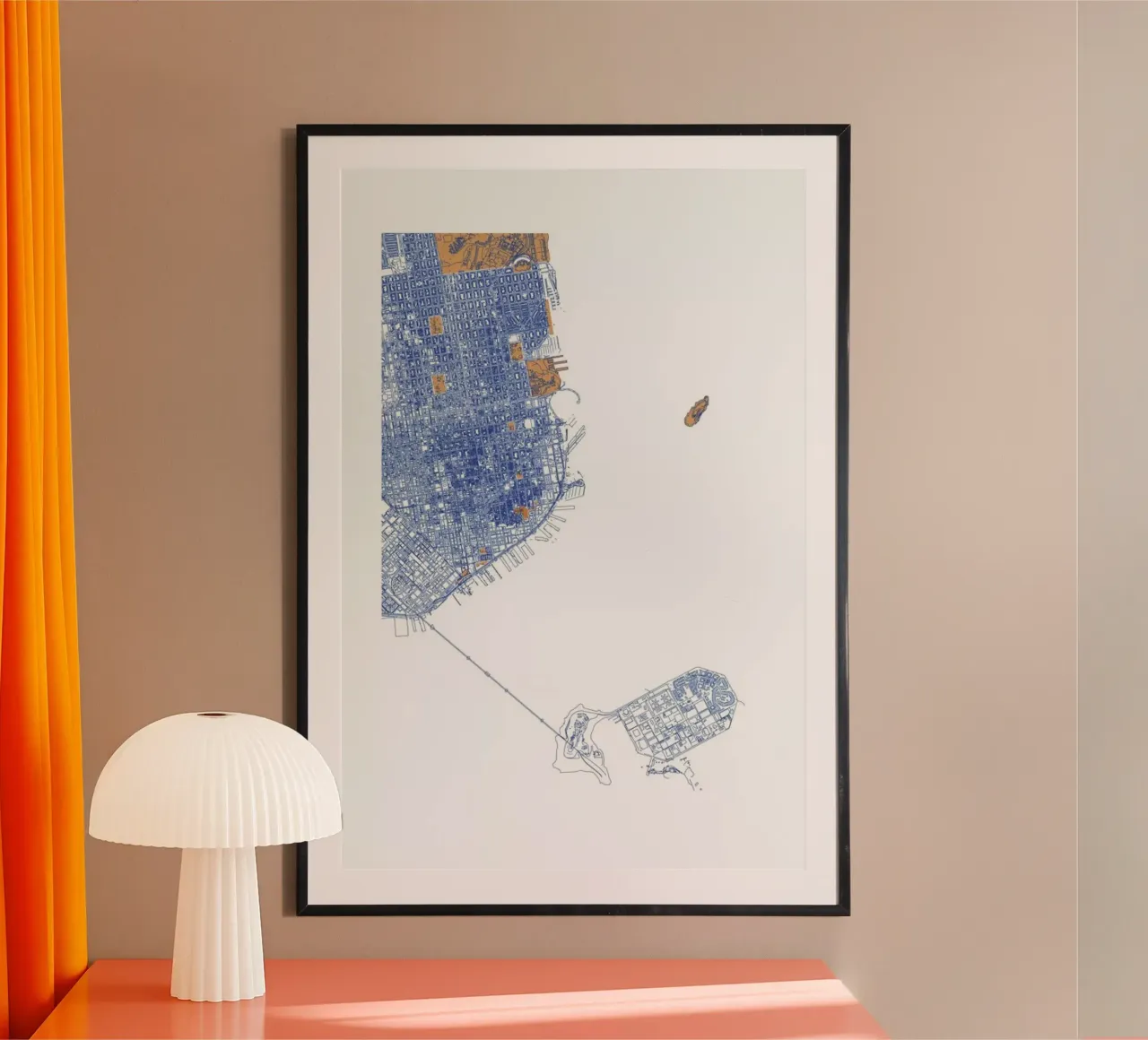 San Francisco poster con telaio in alluminio da Mattygug