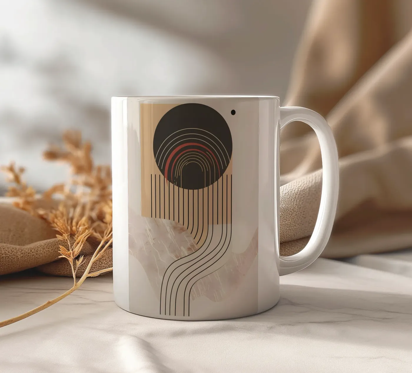 large circle ceramic mug by LisaArtes