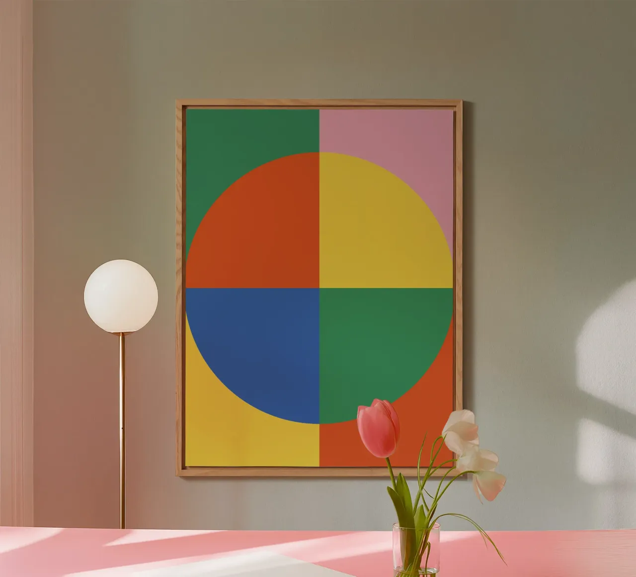 Modello di piastrelle astratte Bauhaus alluminio dibond da Paigaam Studio