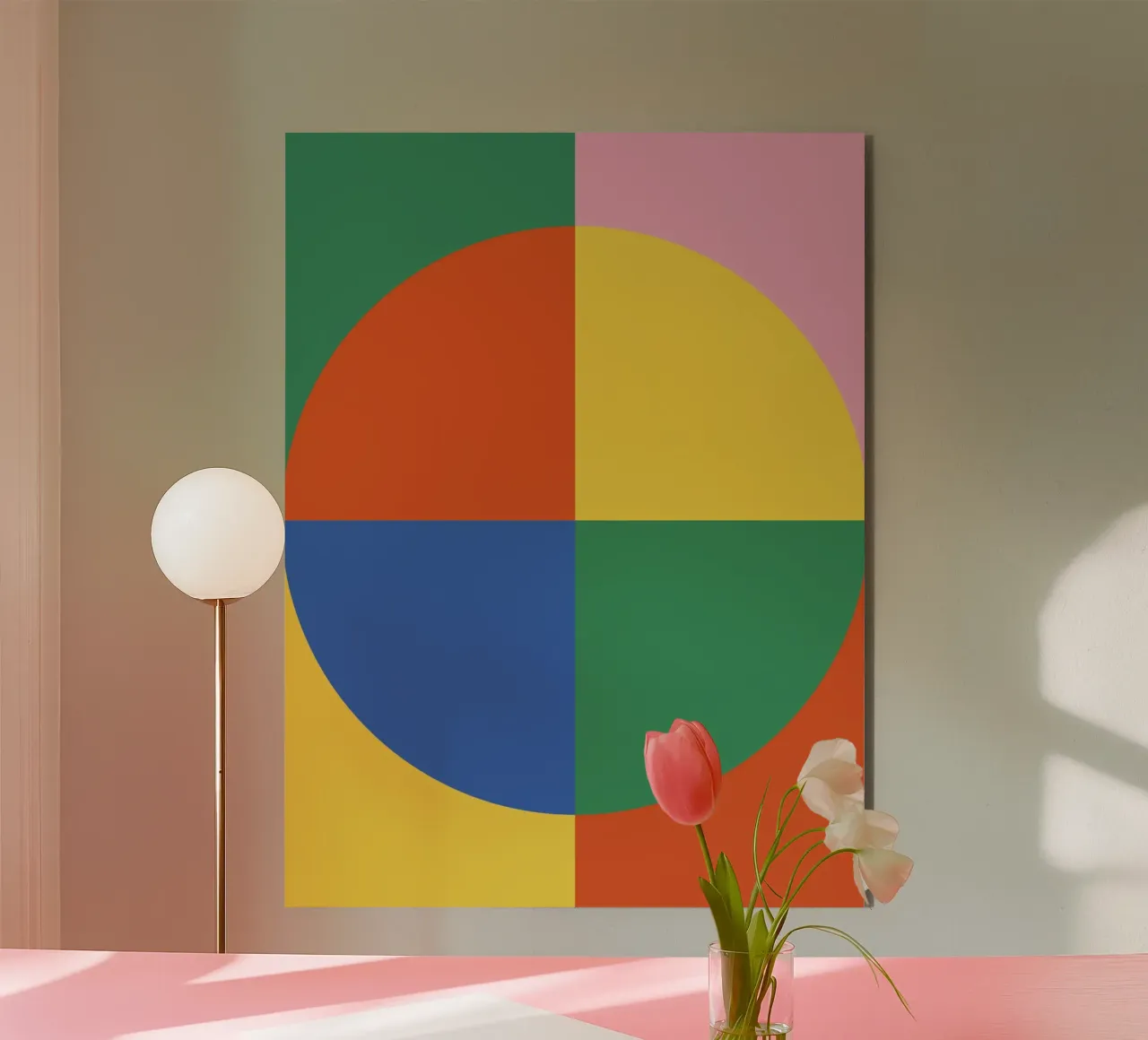 Modello di piastrelle astratte Bauhaus alluminio dibond da Paigaam Studio