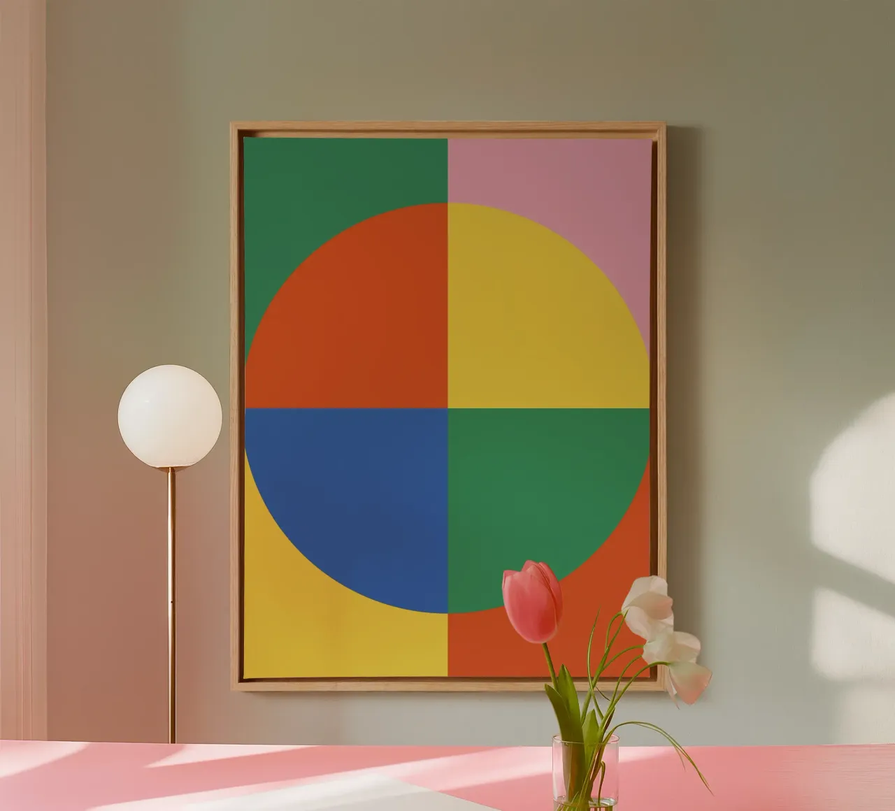Bauhaus Abstract Tiles Pattern canvas by Paigaam Studio