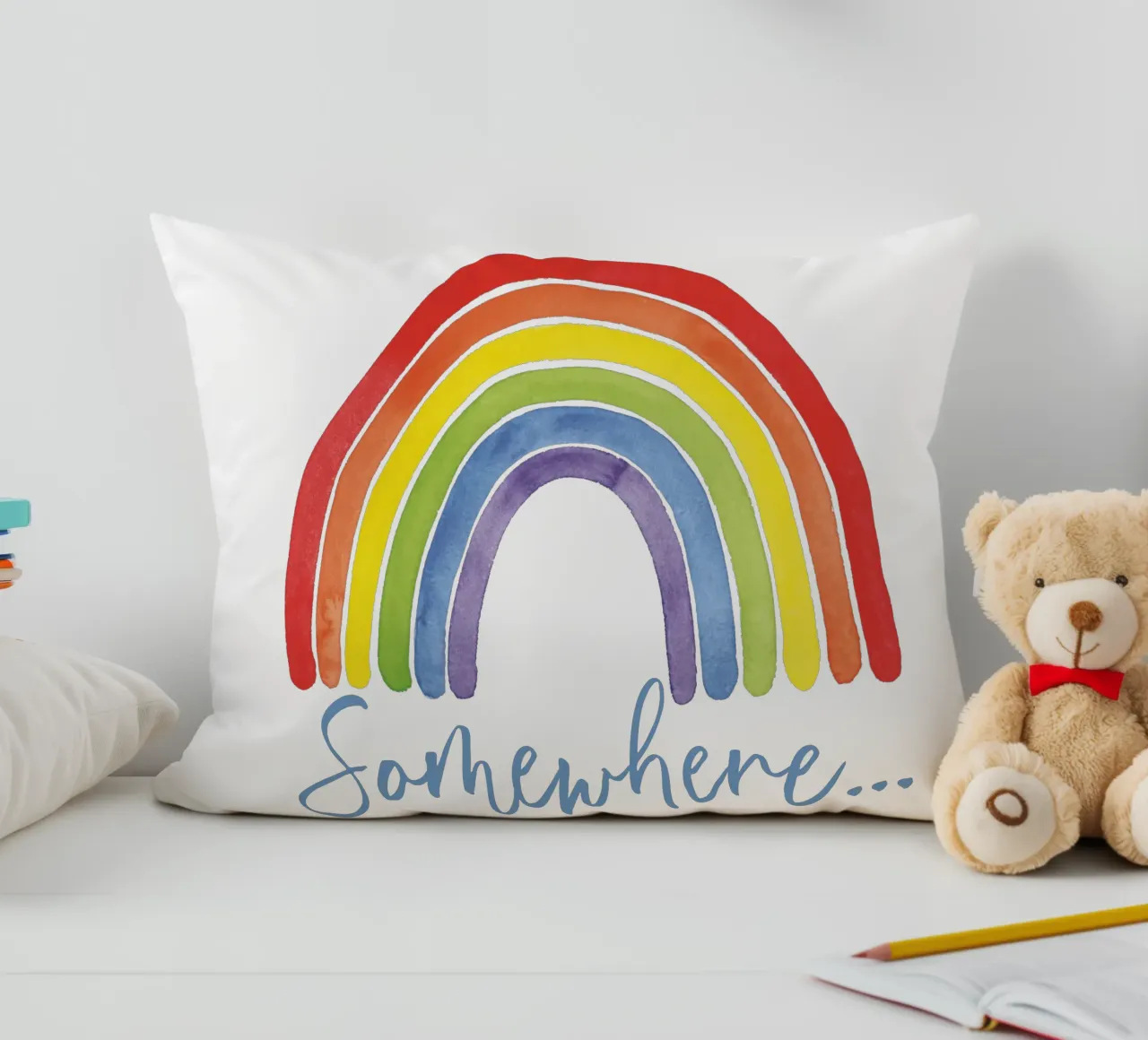 Regenbogen, da qualche parte... cuscino da Stefanie Guckau