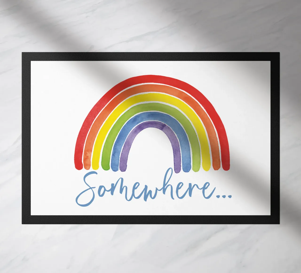 Regenbogen, Somewhere... doormat by Stefanie Guckau