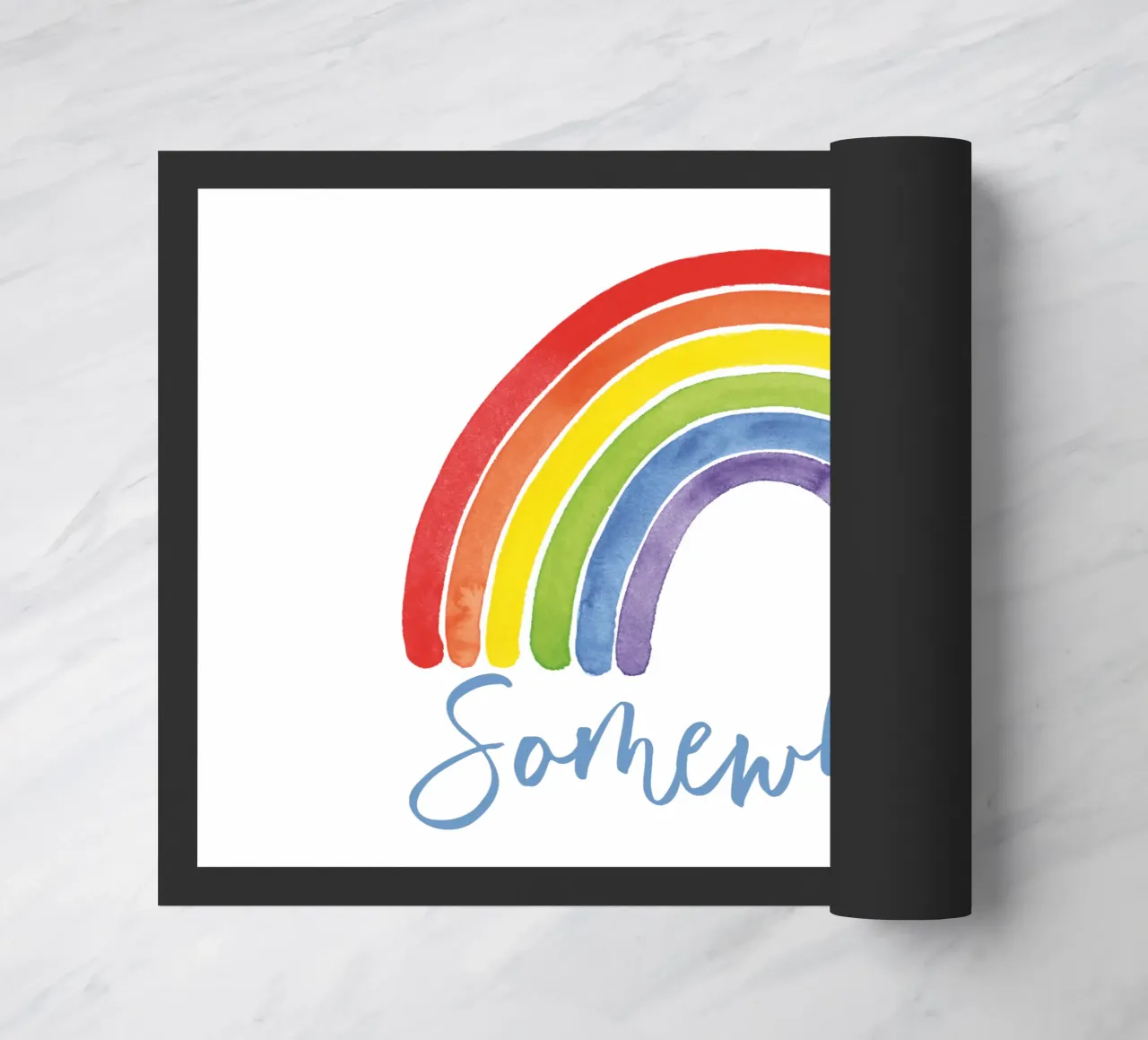 Regenbogen, Somewhere... doormat by Stefanie Guckau