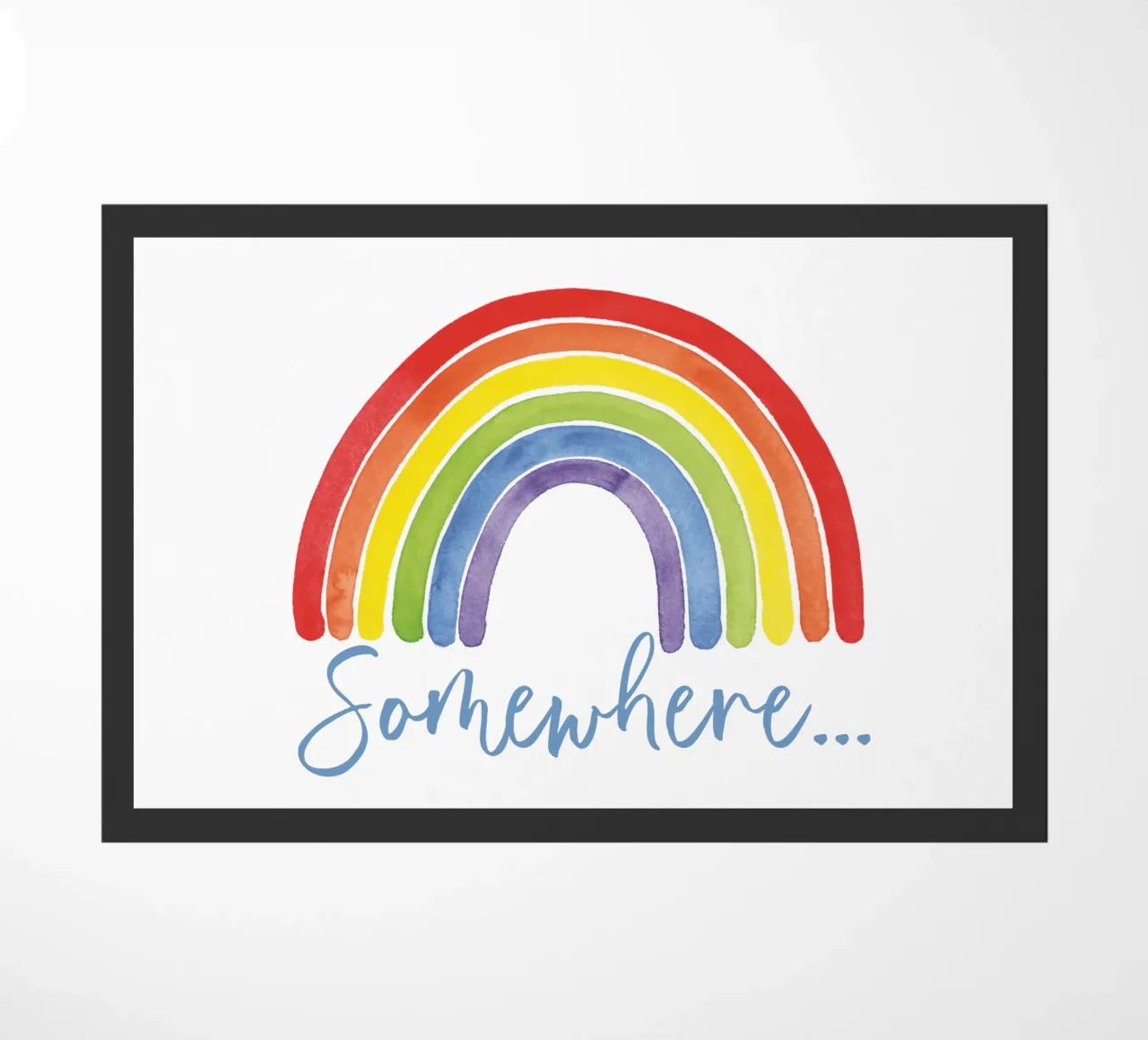 Regenbogen, Somewhere... doormat by Stefanie Guckau