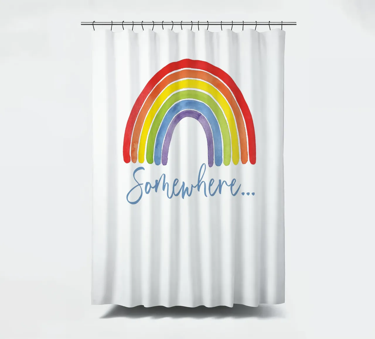 Regenbogen, Somewhere... shower curtain by Stefanie Guckau