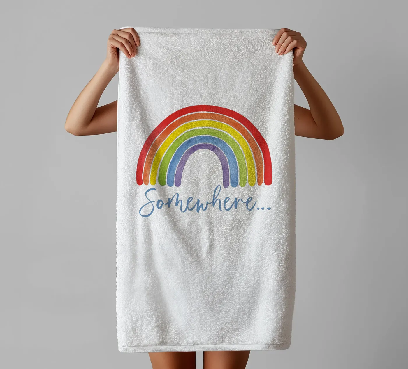 Regenbogen, Somewhere... towel by Stefanie Guckau