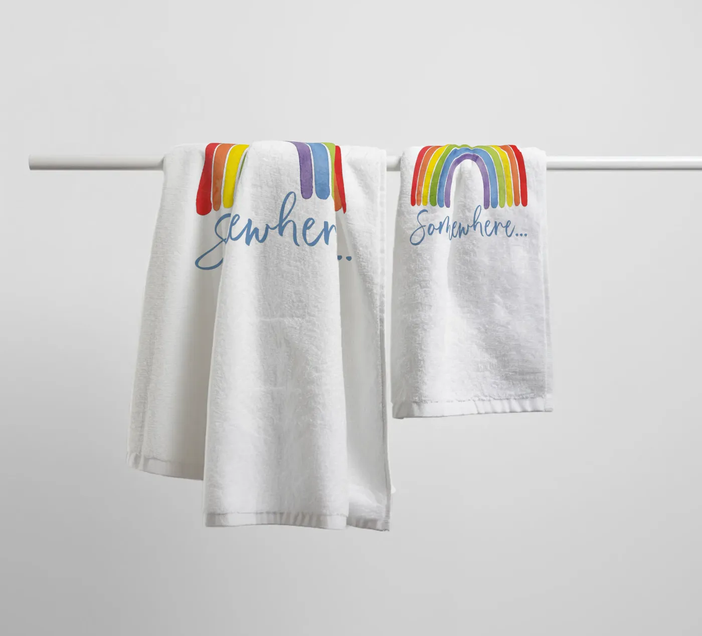 Regenbogen, Somewhere... towel by Stefanie Guckau