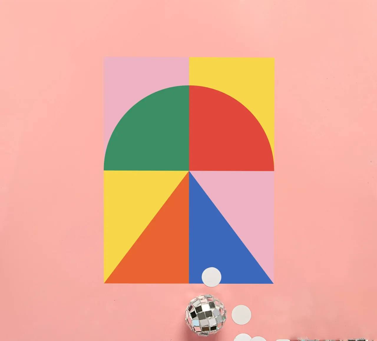 Bauhaus Abstract Triangle Pattern sticker by Paigaam Studio