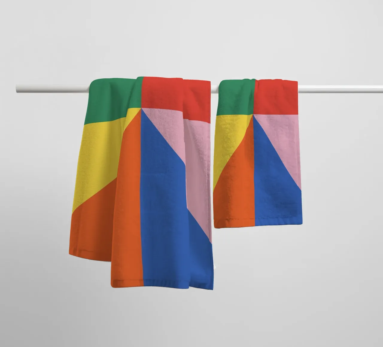 Bauhaus Abstract Triangle Pattern towel by Paigaam Studio