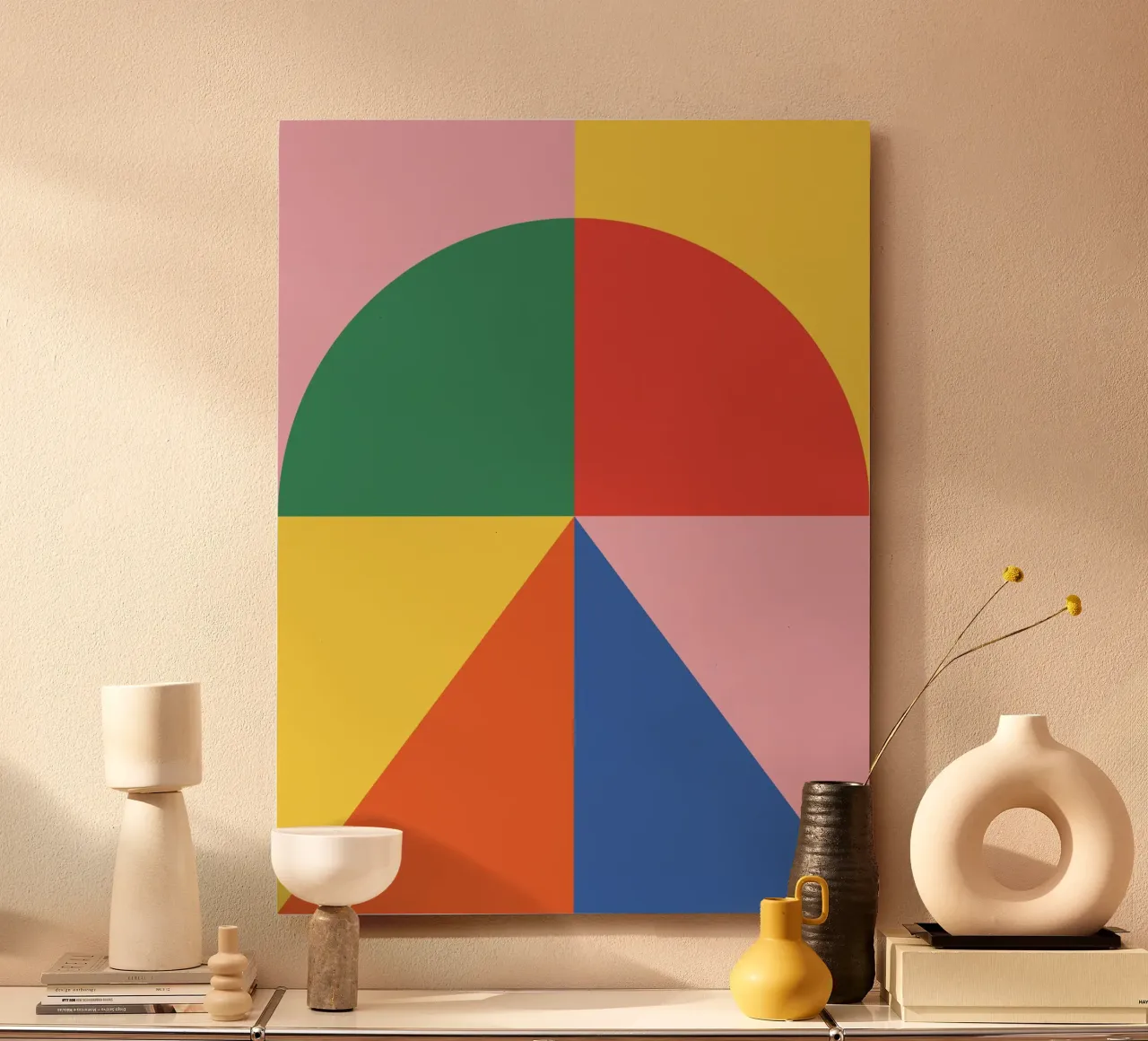 Bauhaus Abstract Triangle Pattern alu-dibond by Paigaam Studio