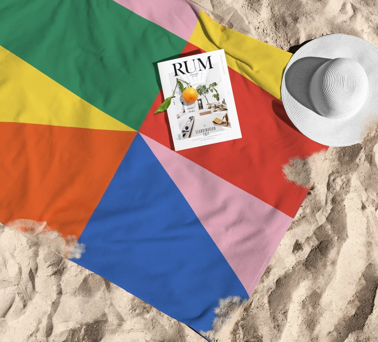 Bauhaus Abstract Triangle Pattern beach towel by Paigaam Studio