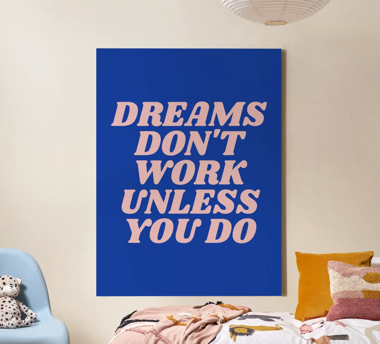 Dreams don't work unless you do quote canvas by Paigaam Studio