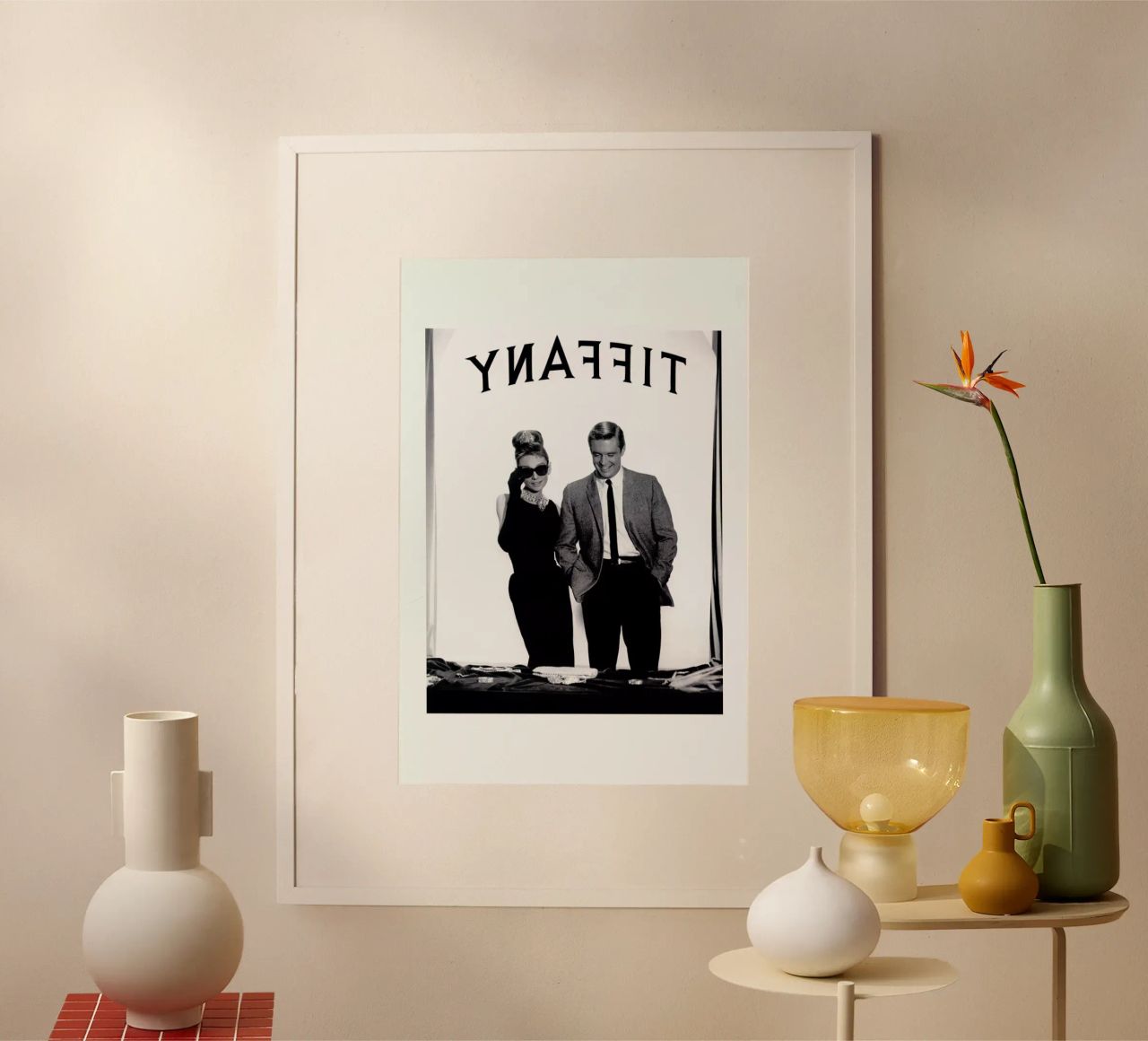 Audrey Hepburn, George Peppard in Breakfast at Tiffany's poster by Gallery Print and Art Limited