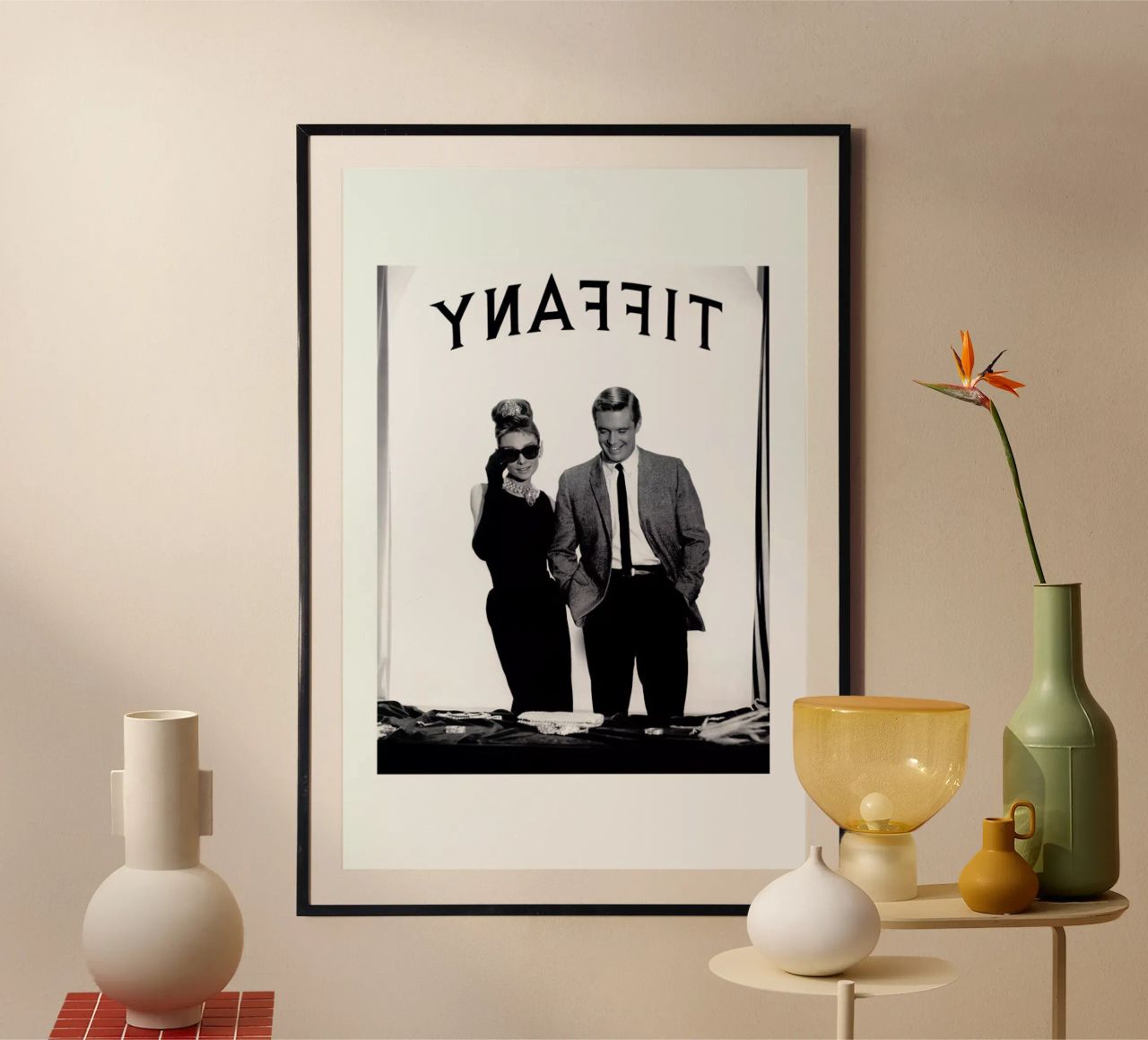 Audrey Hepburn, George Peppard in Breakfast at Tiffany's poster by Gallery Print and Art Limited