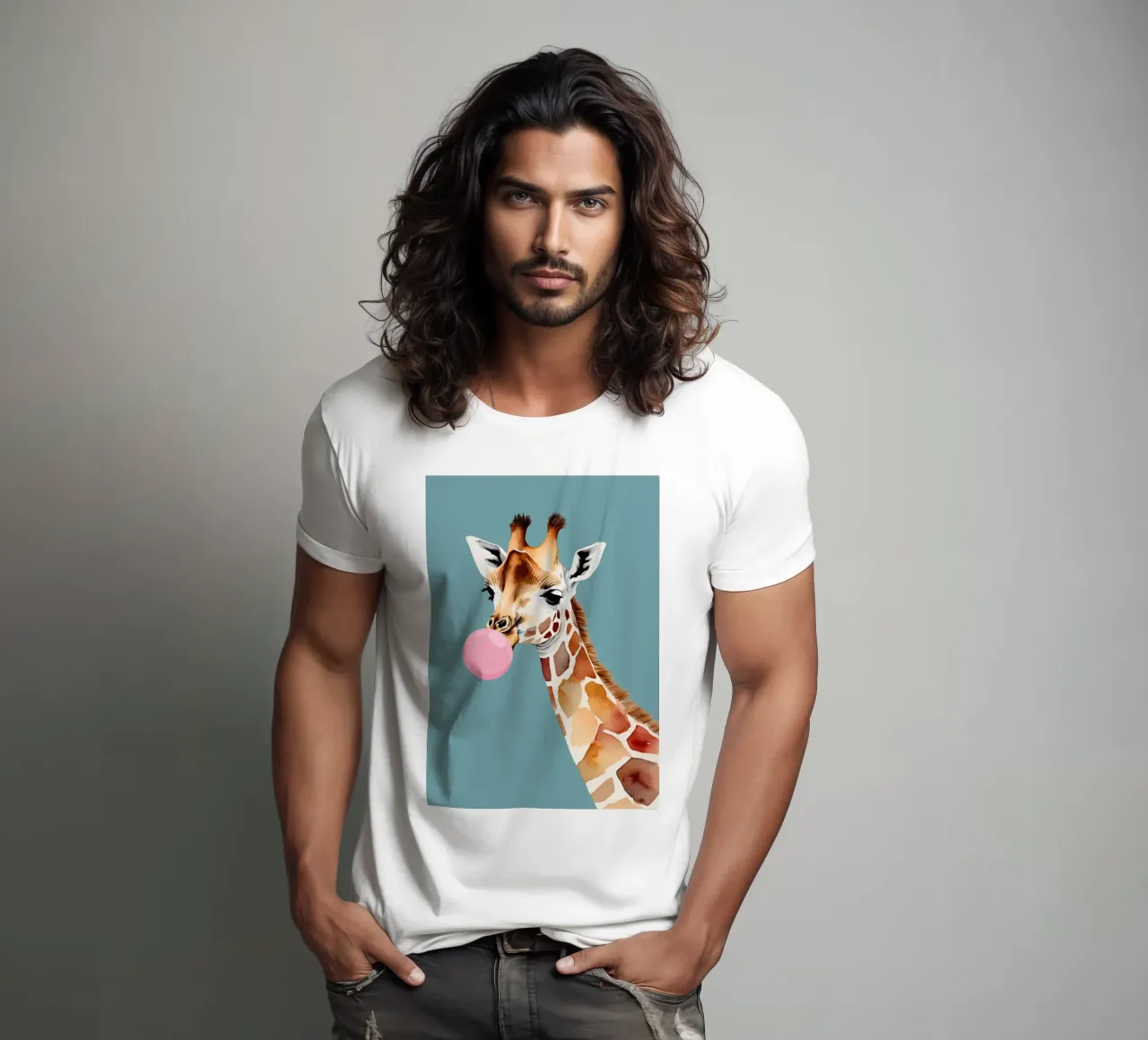 Giraffa sfacciata Pop t-shirt da Doodle Dreams Art