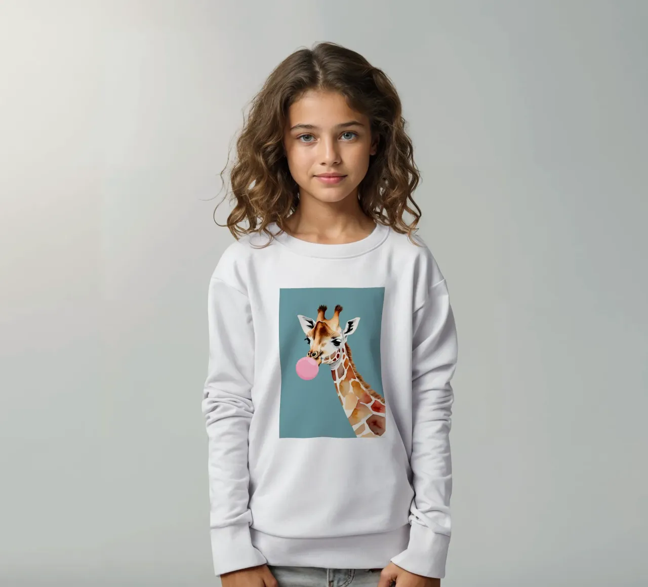Giraffa sfacciata Pop felpa bambino da Doodle Dreams Art