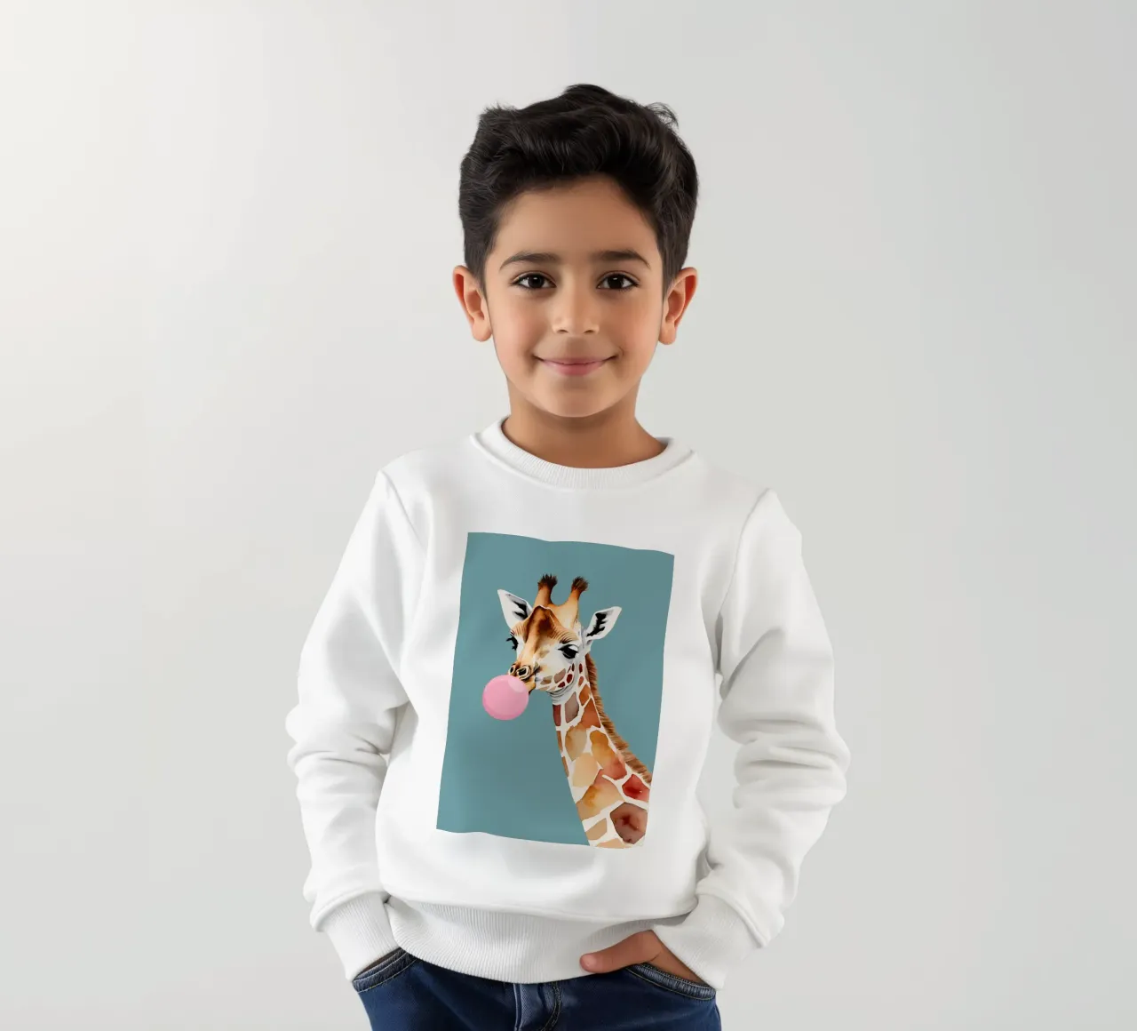 Giraffa sfacciata Pop felpa bambino da Doodle Dreams Art