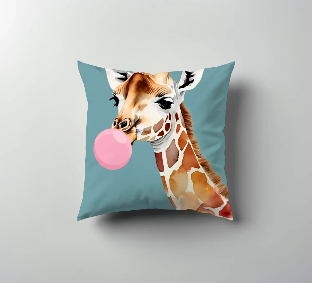 Giraffa sfacciata Pop cuscino da Doodle Dreams Art