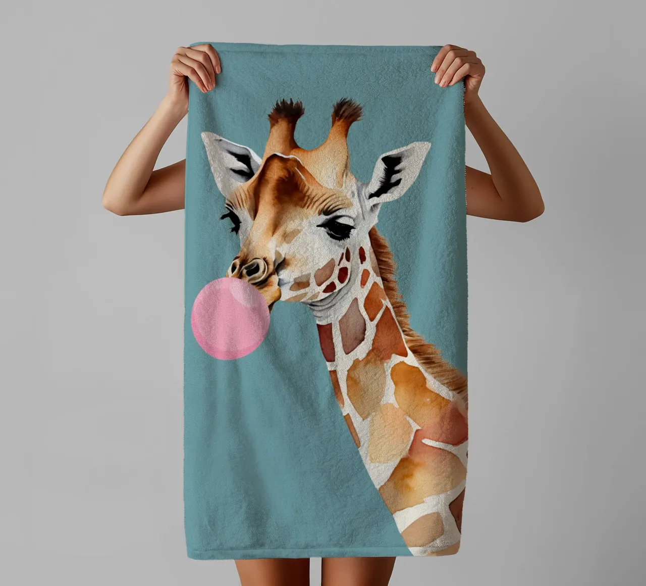Giraffa sfacciata Pop asciugamano da bagno da Doodle Dreams Art