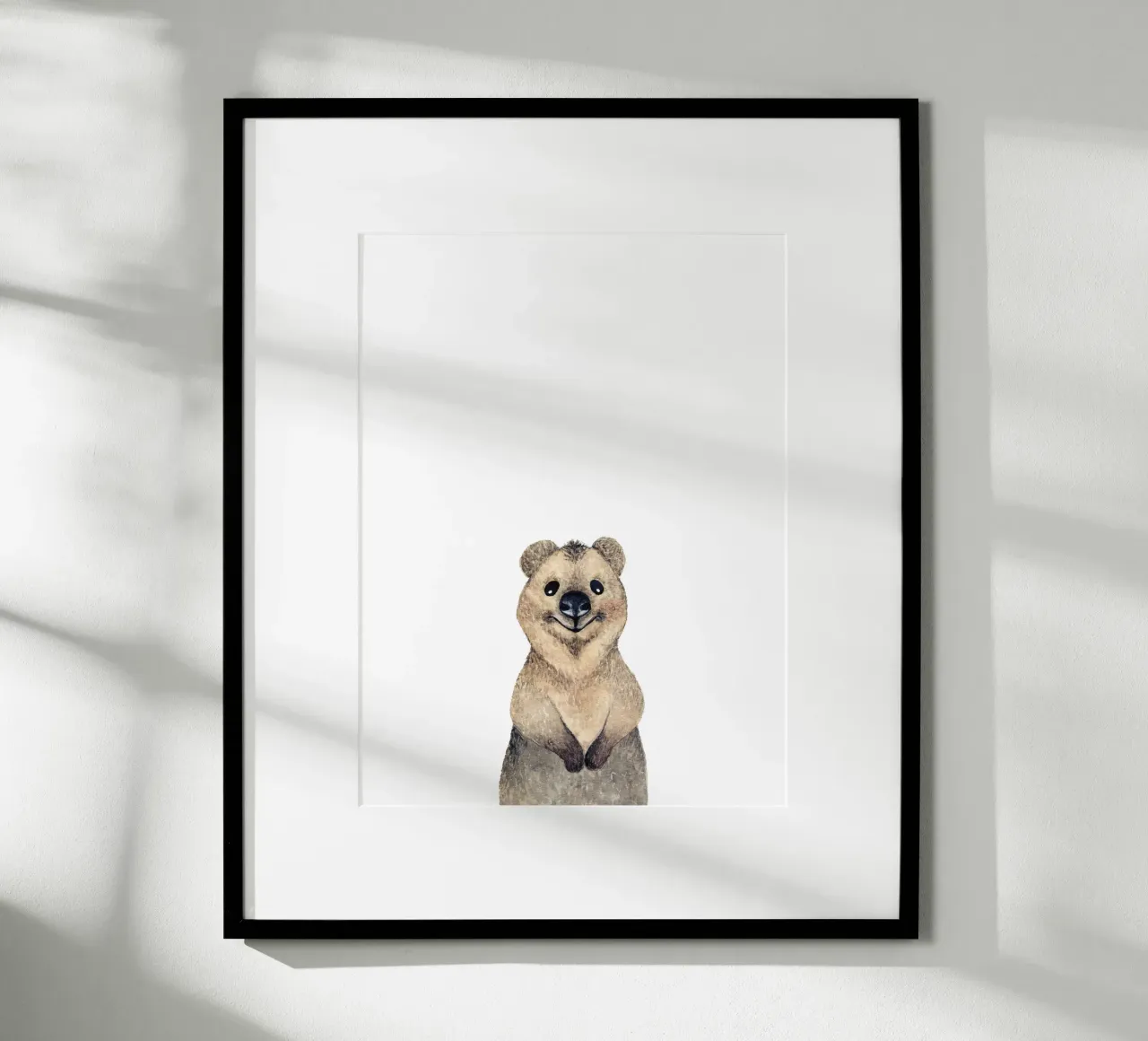 Quokka poster con telaio in plastica da Stefanie Guckau
