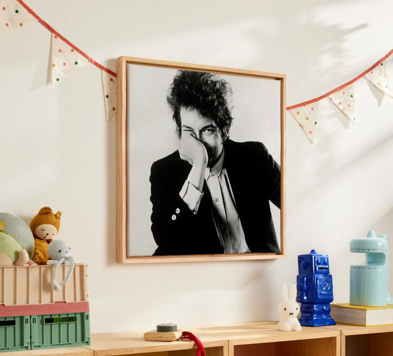 Bob Dylan tela con Cornice a cassetta da Gallery Print and Art Limited