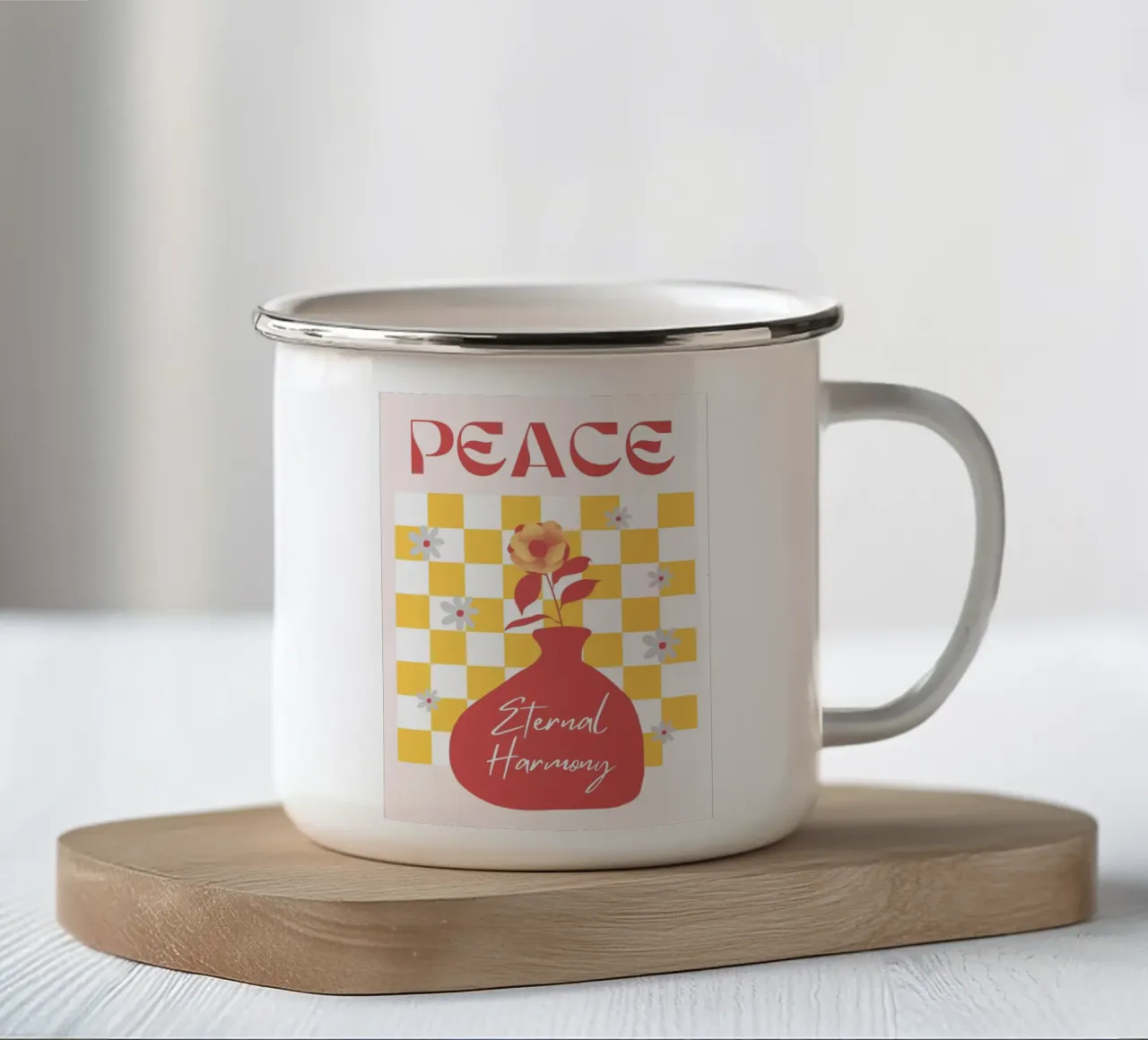 La pace tazza in smalto da RS LAB STUDIO