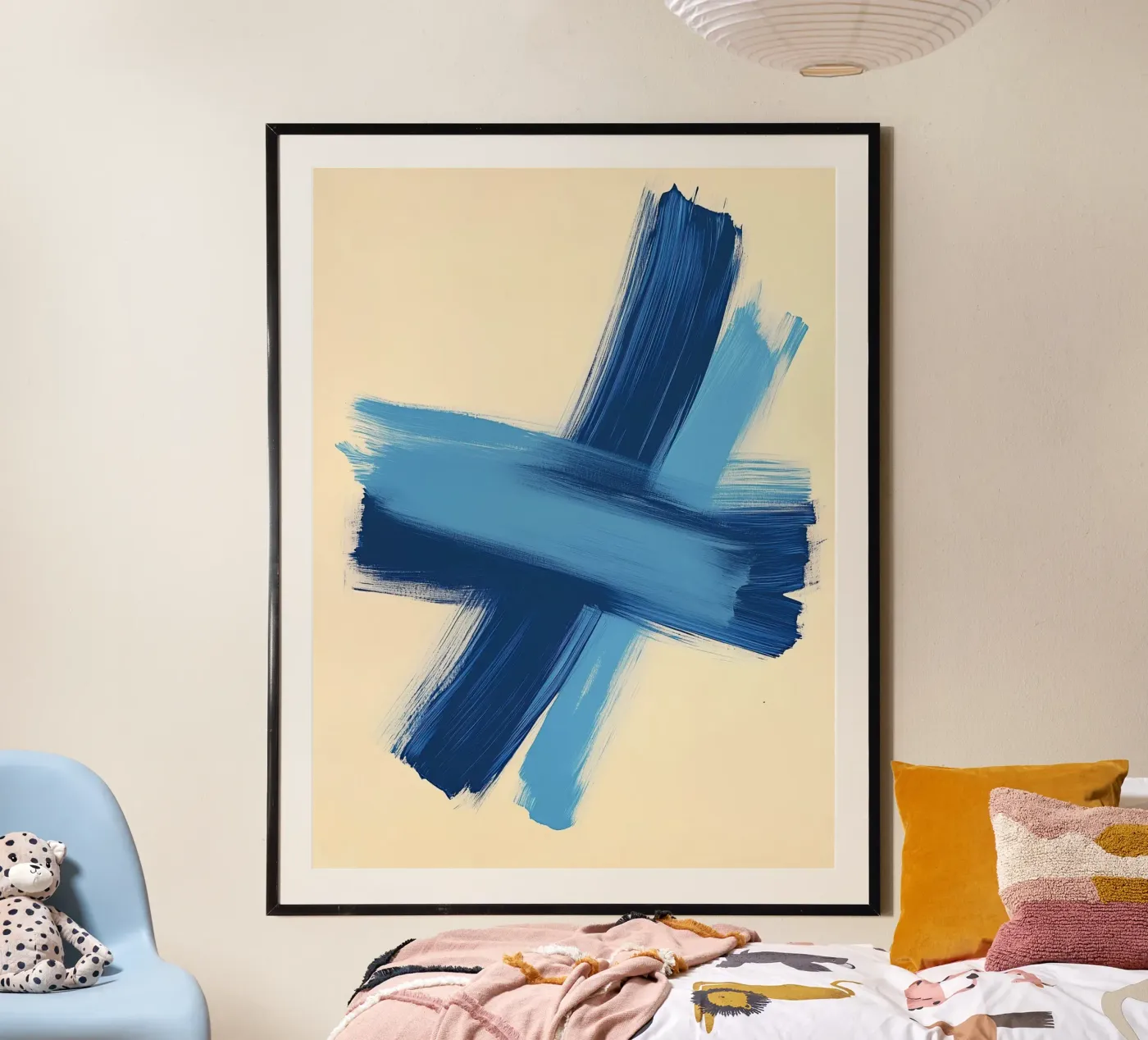Blue Brushstroke Forms poster de Hugo