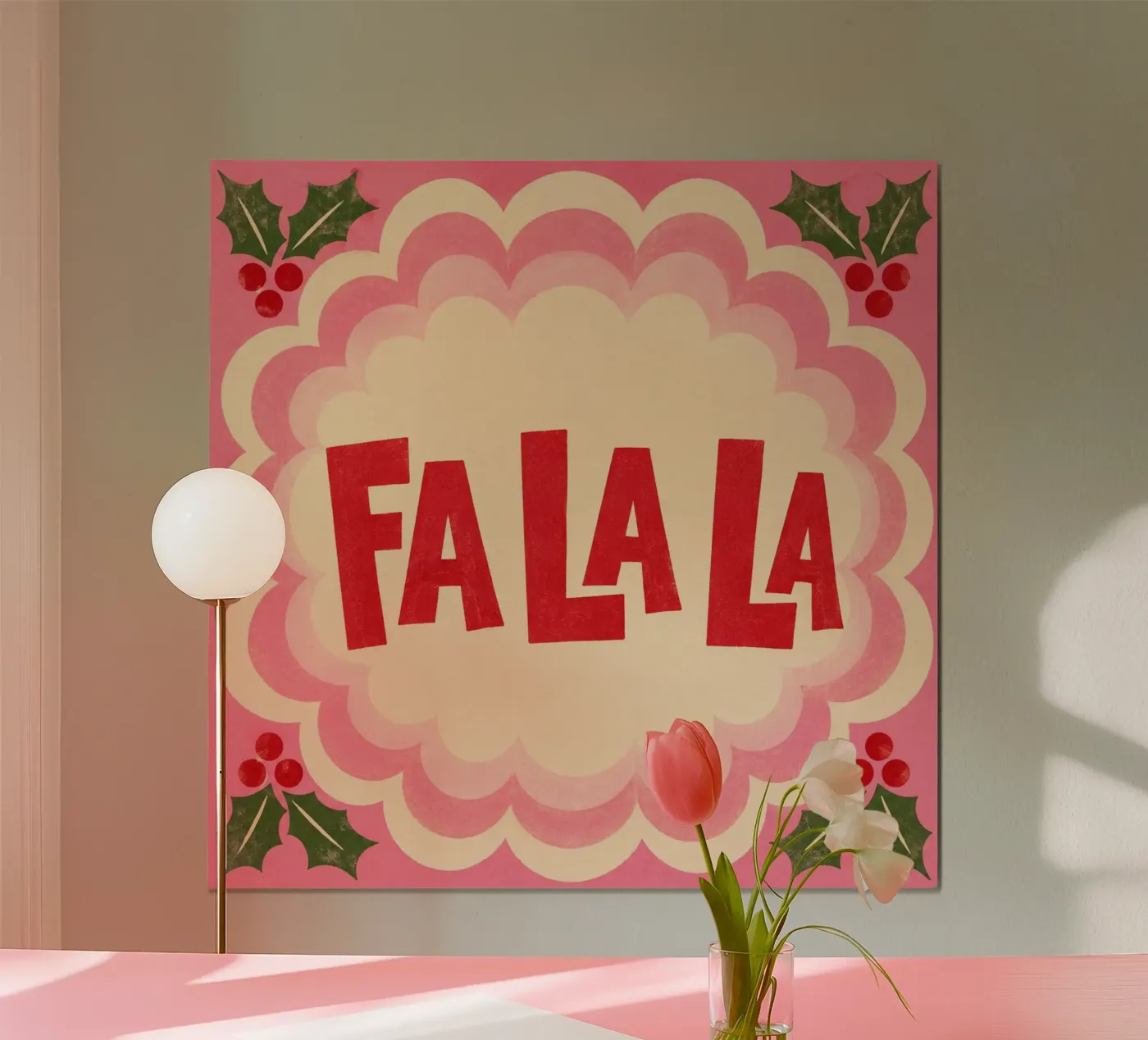 Fa La La Poster von Dopamine Decor - Christmas Corner