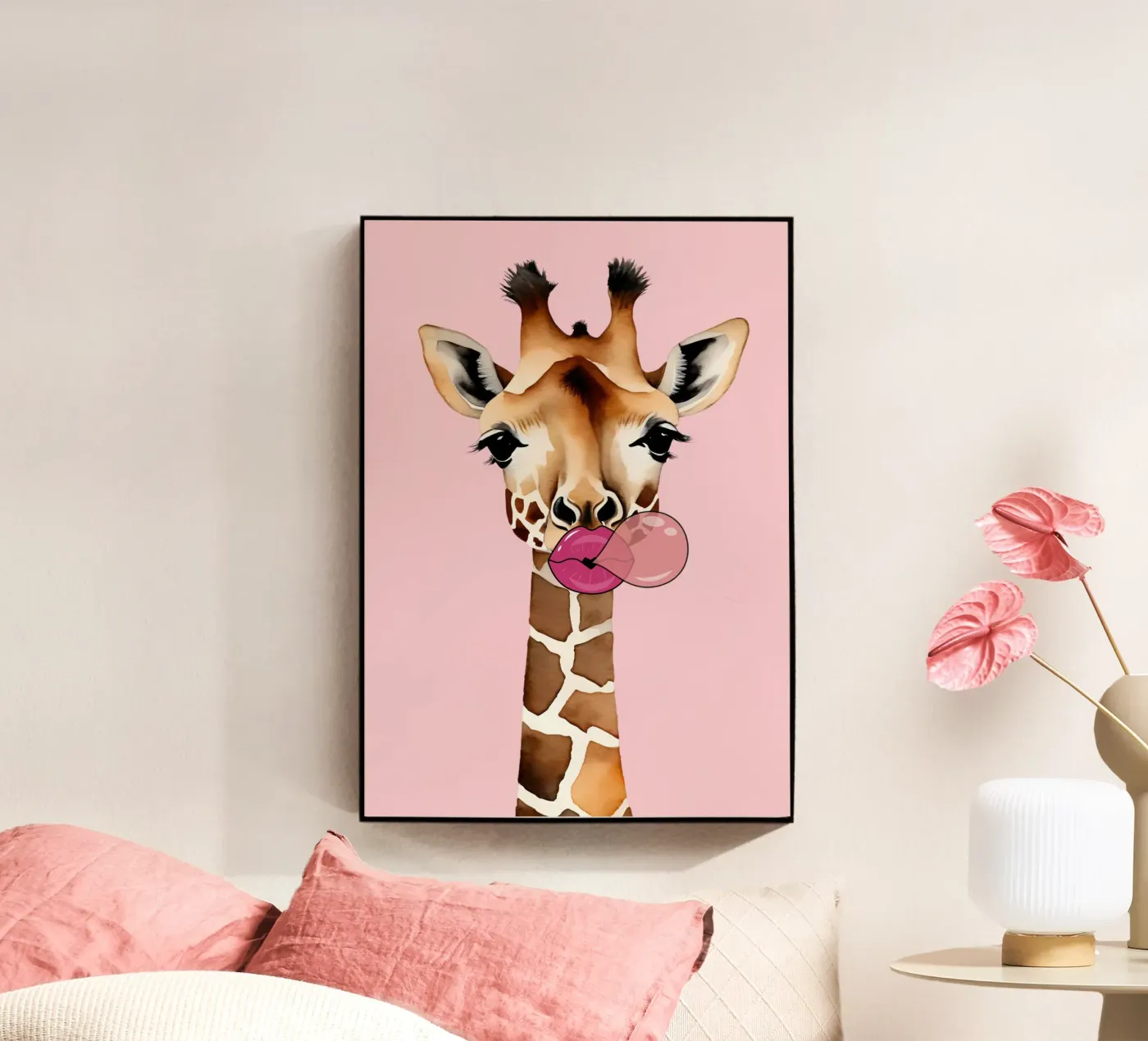 Giraffa Bubble Pop giocosa plexiglass da Doodle Dreams Art