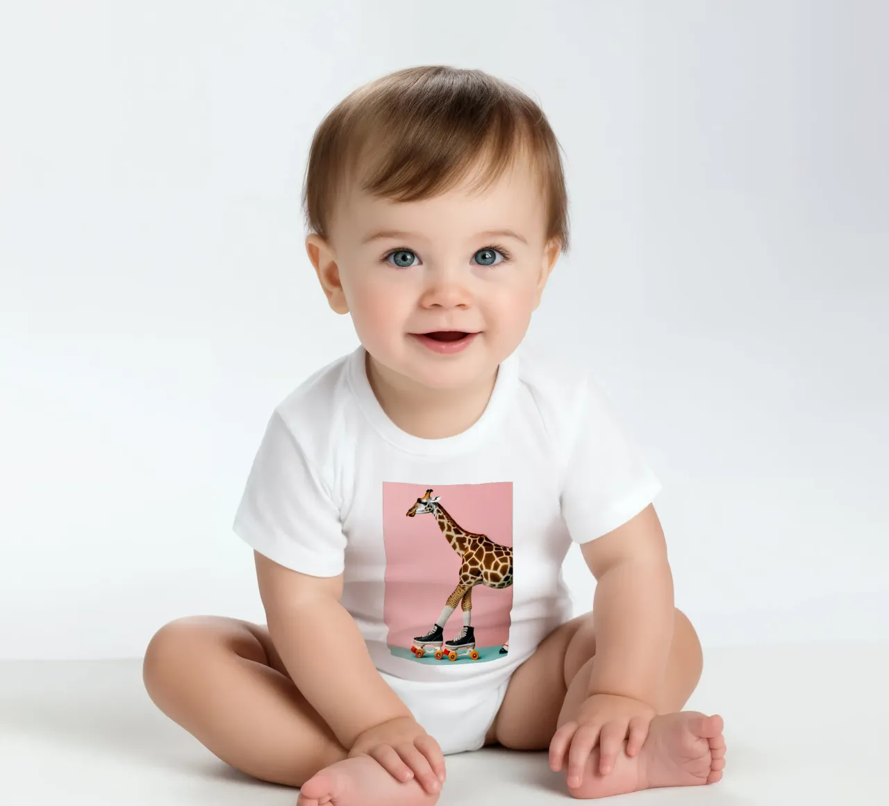 Giraffa vivace body neonato maniche corte da Doodle Dreams Art