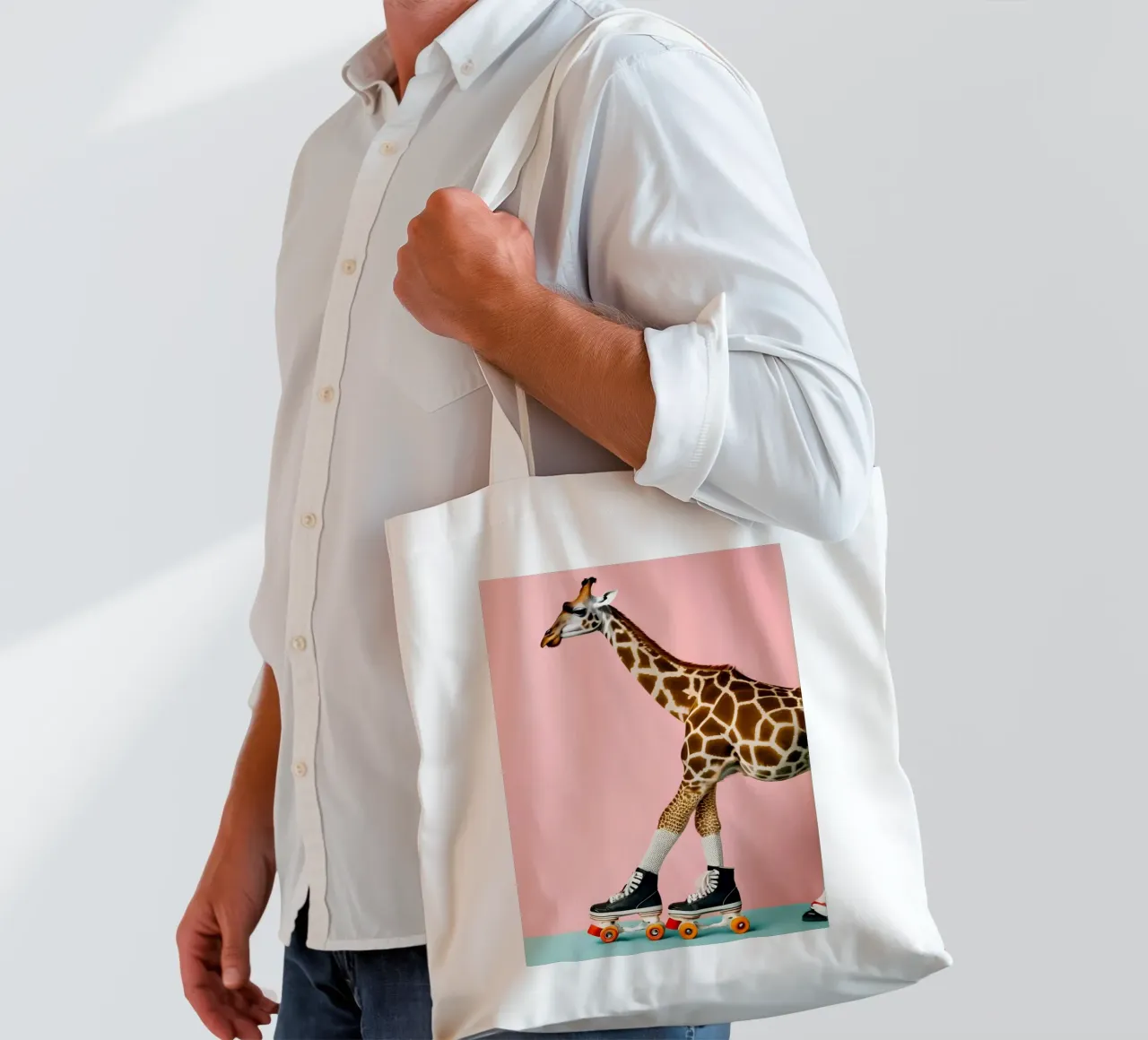 Groovy Giraffe tote bag by Doodle Dreams Art