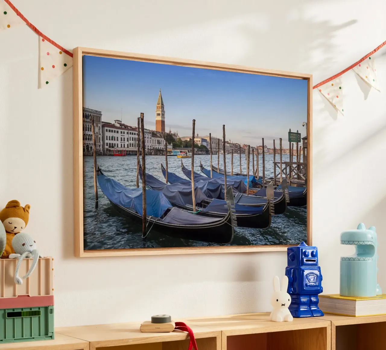 VENICE Grand Canal & St Mark's Tower canvas with Floater frame by Melanie Viola