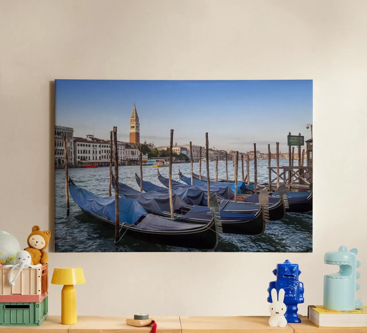VENICE Grand Canal & St Mark's Tower canvas with Floater frame by Melanie Viola