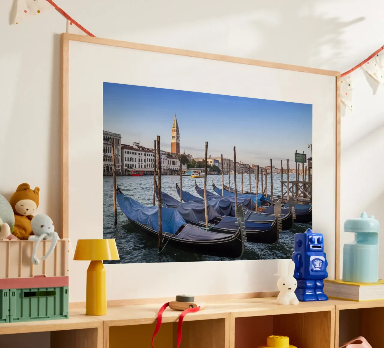 VENEZIA Canal Grande e Torre di San Marco poster con telaio in plastica da Melanie Viola