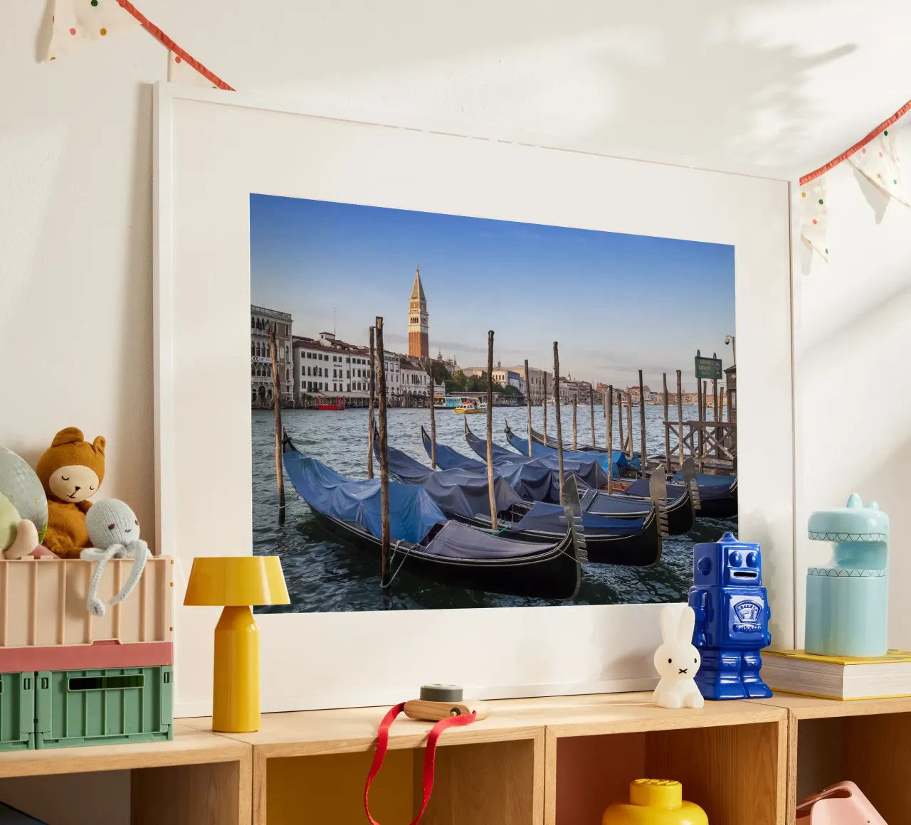 VENEZIA Canal Grande e Torre di San Marco poster con telaio in plastica da Melanie Viola