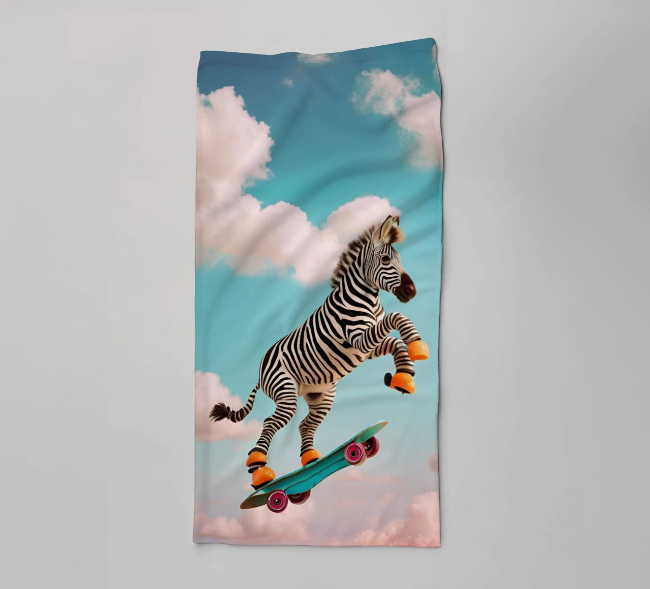 Sky-High Skateboarding Zebra asciugamano da bagno da Doodle Dreams Art