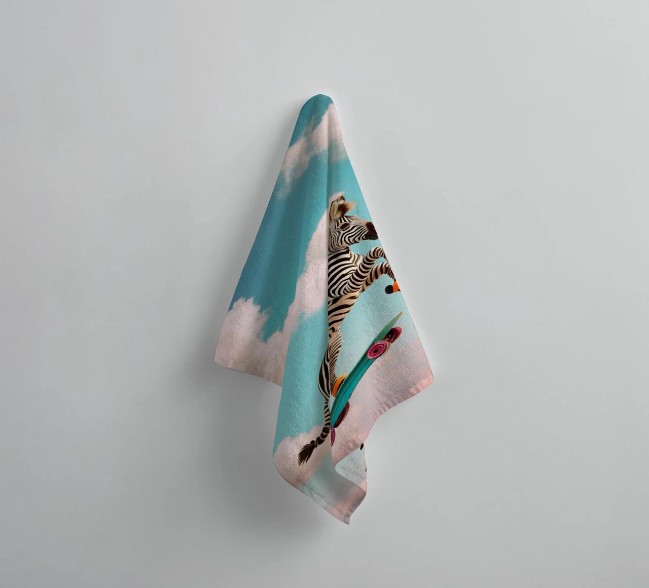 Sky-High Skateboarding Zebra asciugamano da bagno da Doodle Dreams Art