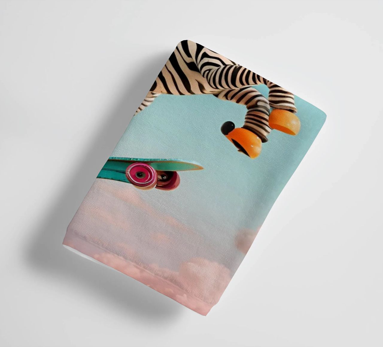 Sky-High Skateboarding Zebra asciugamano da bagno da Doodle Dreams Art