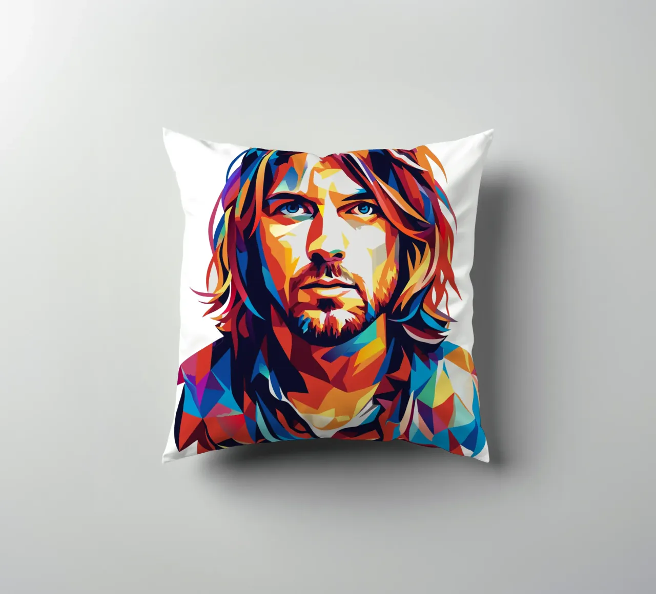Kurt Cobain Porträt Pop Art Kissen von vectorartnesia