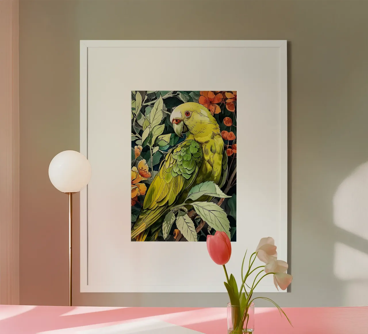Parrot bird animal art hahnemühle by Justyna Jaszke JBJart