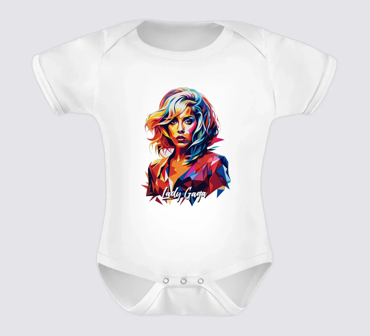 Lady Gaga Wpap Portrait Pop Art Kurzarm Babybody von vectorartnesia