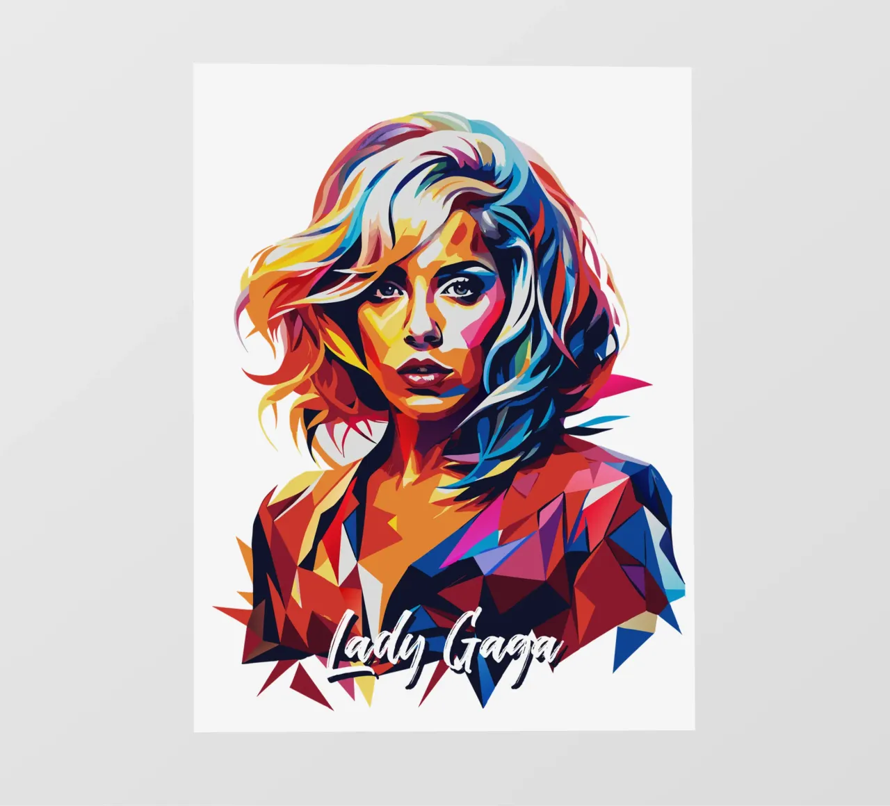 Lady Gaga Wpap Portrait Pop Art backlit film by vectorartnesia