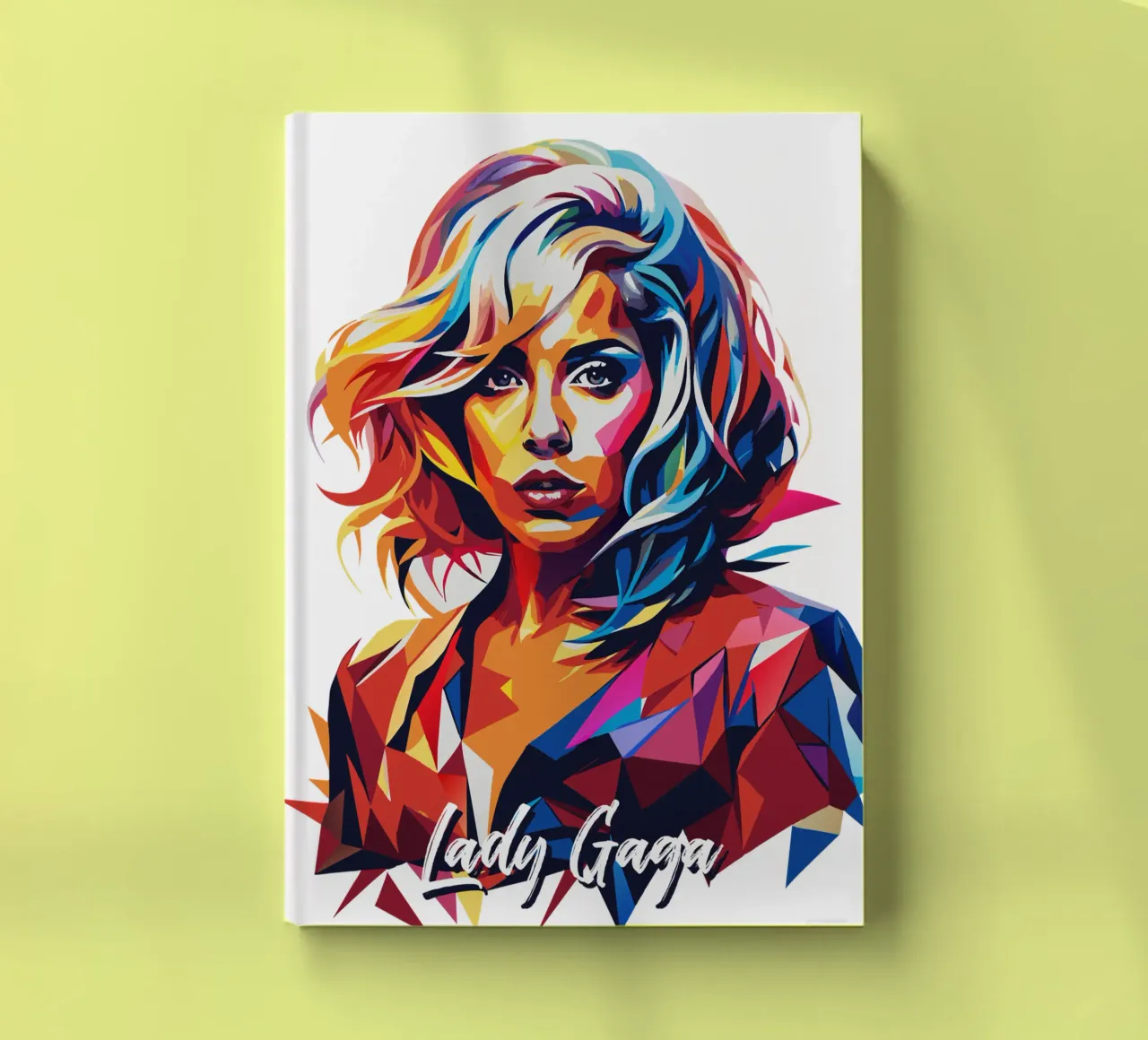 Lady Gaga Wpap Portrait Pop Art notebook by vectorartnesia