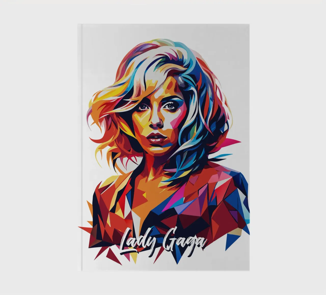 Lady Gaga Wpap Portrait Pop Art notebook by vectorartnesia